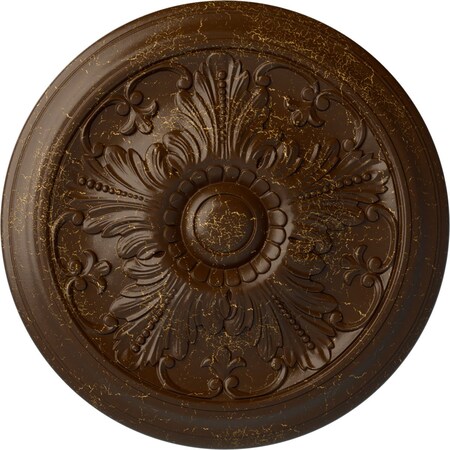 Ekena Millwork Vienna Ceiling Medallion (Fits Canopies up to 3 1/4"), 16 7/8"OD x 5/8"P, Root Beer Crackle CM17VIRBC